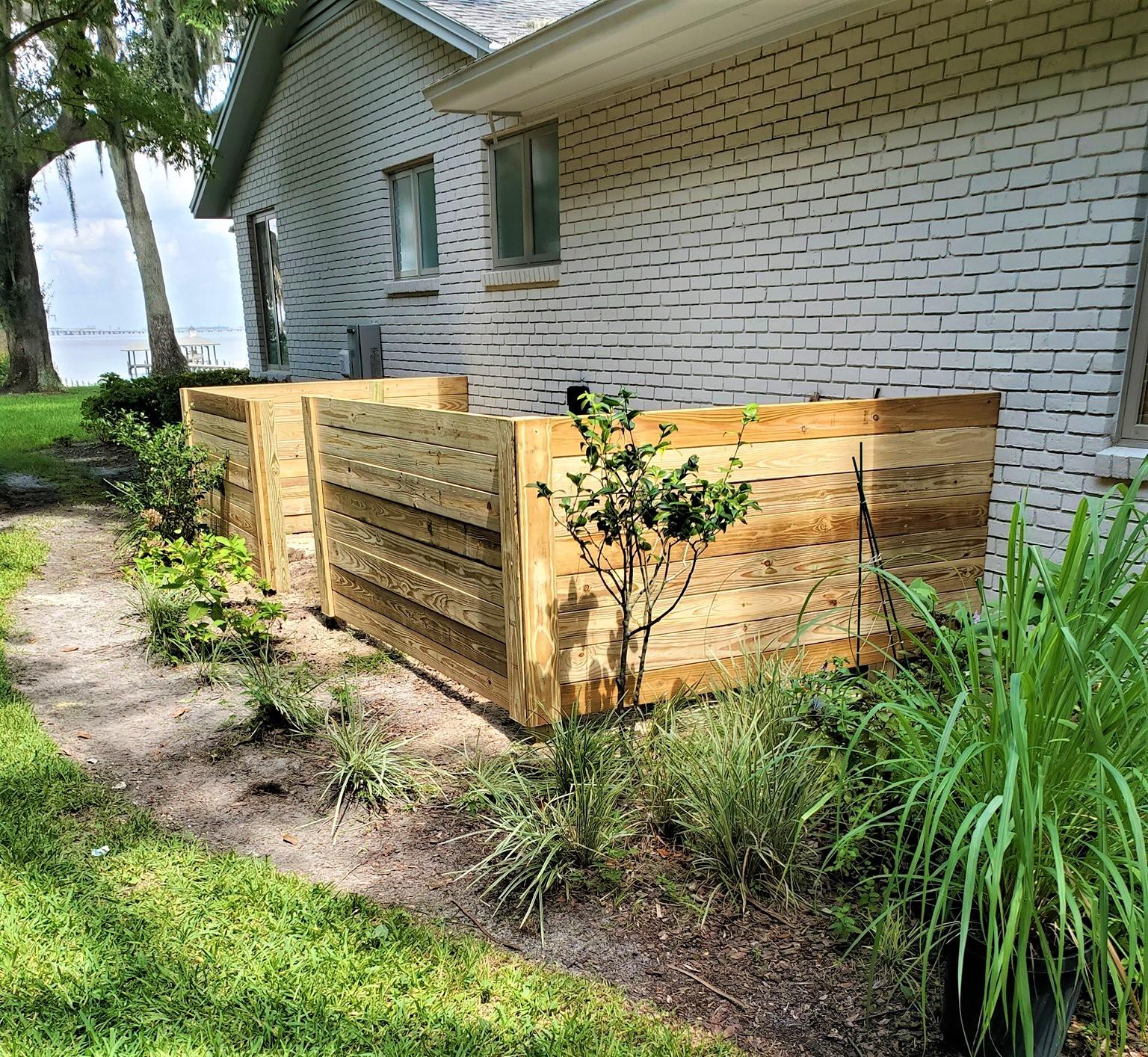 Wood fencing