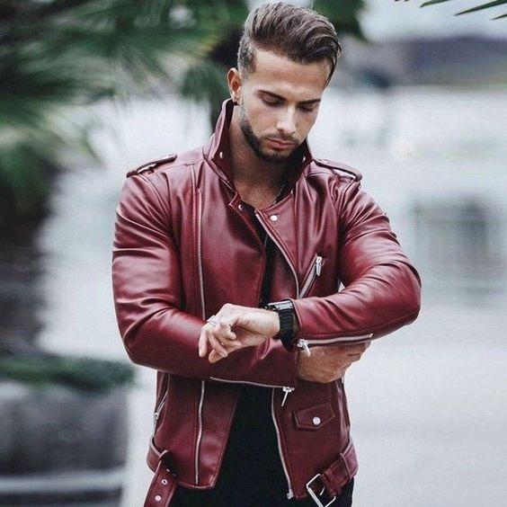 Mens Red Leather Motorcycle Jacket Mens Red Leather Motorcycle Jacket