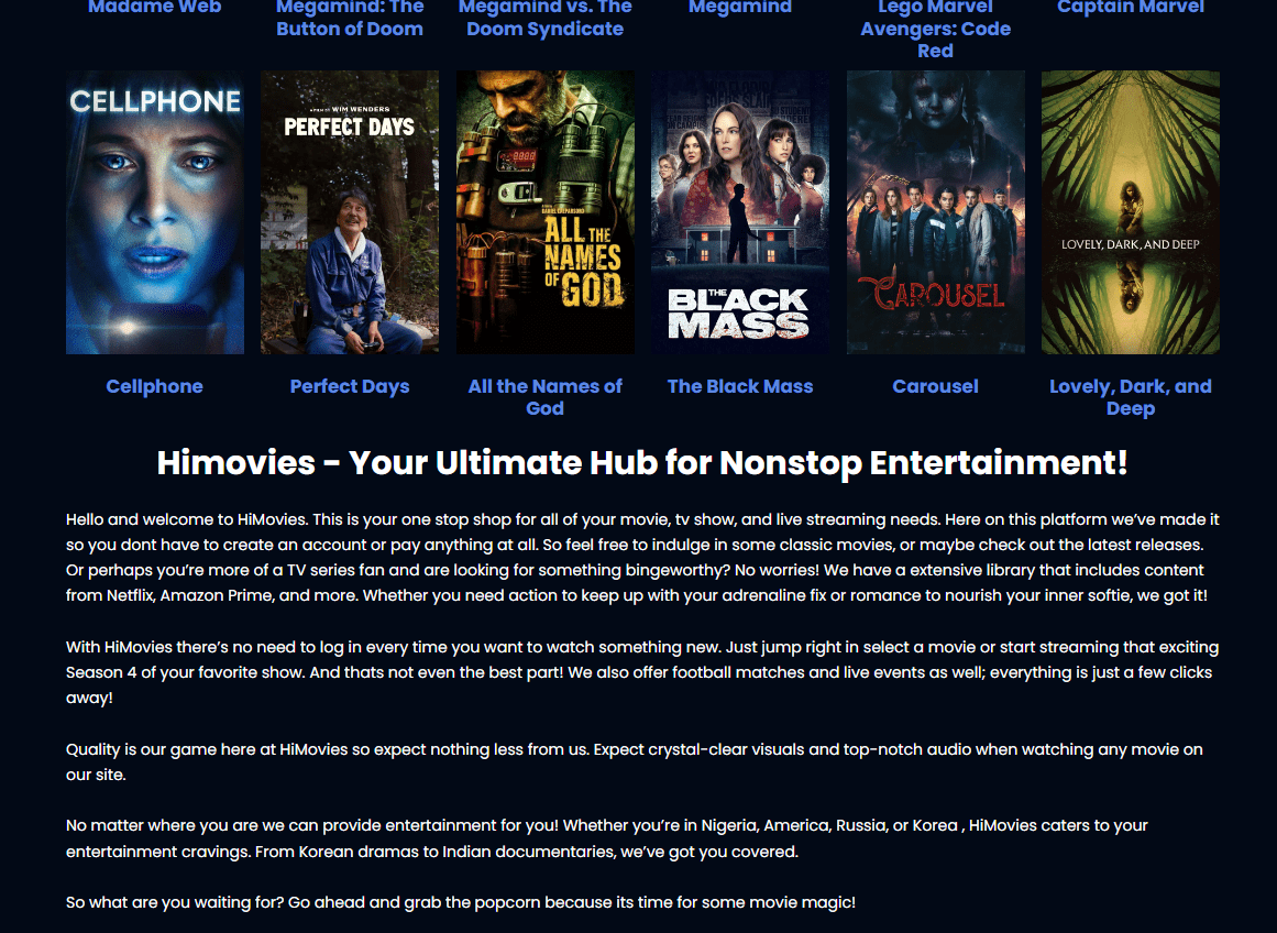 Himovies: Extensive Genre Coverage